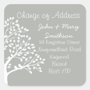 Wijziging van de adressticker vierkante sticker