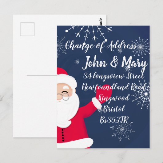 Wijziging van de adressticker voor kerstmis briefkaart (Voorkant / Achterkant)