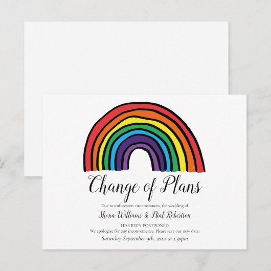 Wijziging van de datum Elegant Uitgesteld Evenemen Briefkaart (Voorkant / Achterkant)