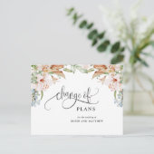 Wijziging van de plannen, aardkleurig bruiloft in  aankondigingskaart (Staand voorkant)
