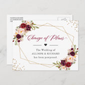 Wijziging van de plannen Datum Bourgogne Red Flora Briefkaart (Voorkant / Achterkant)