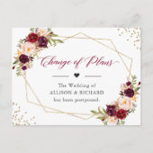 Wijziging van de plannen Datum Bourgogne Red Flora Briefkaart (Voorkant)