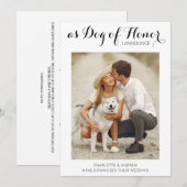 Wijziging van de plannen Hond huwelijksaankondigin Save The Date (Voorkant / Achterkant)