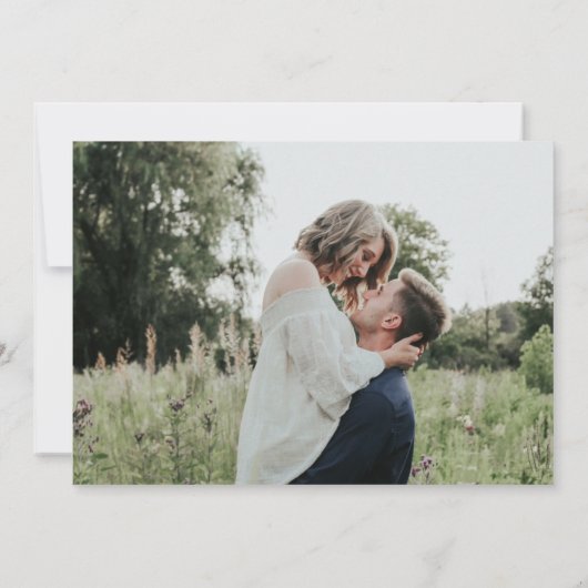 Wijziging van de plannen | Modern zwart en wit Save The Date (Achterkant)