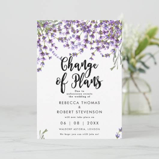 wijziging van de plannen voor de bruiloft van lave kaart (Staand voorkant)