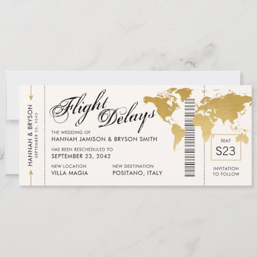 Wijziging van de plannen Wereldkaart boarden Ticke Aankondiging (Voorkant)