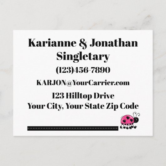 Wijziging van het Briefkaart Adres (Achterkant)