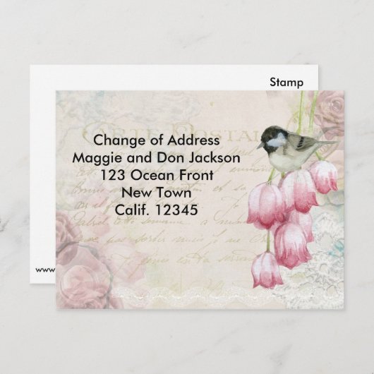 Wijziging van het Briefkaart Adres (Voorkant / Achterkant)