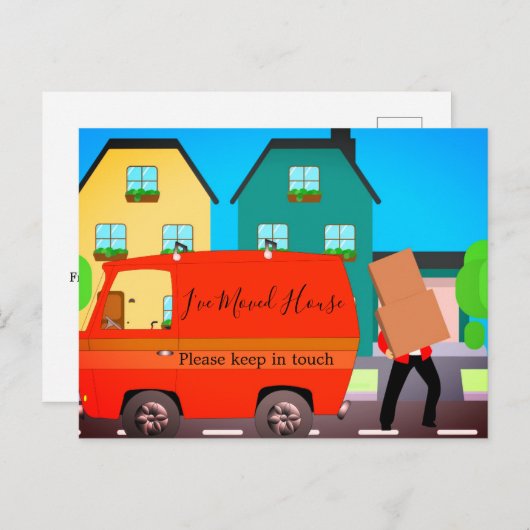 Wijziging van het Briefkaart Adres Single Fun Cust (Voorkant / Achterkant)