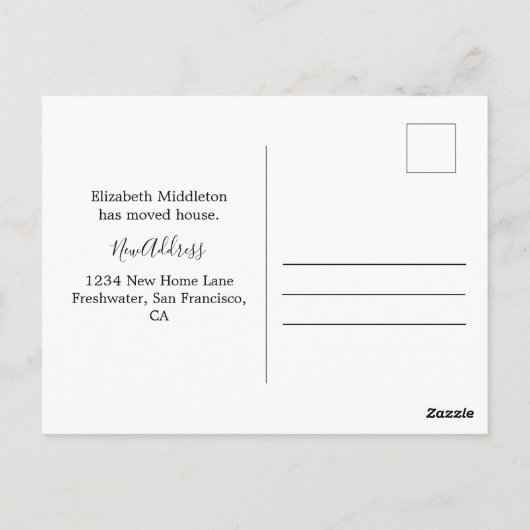 Wijziging van het Briefkaart Adres Single Fun Cust (Achterkant)