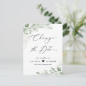 Wijziging van het datumplan Eucalyptus Greenery Su Briefkaart (Staand voorkant)