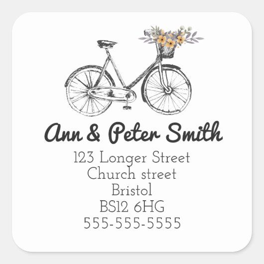 Wijziging van het label Address return fiets bloem (Voorkant)