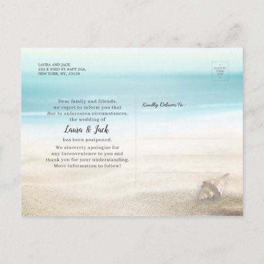 Wijziging van het plan voor het uitstellen van de aankondigingskaart (Achterkant)