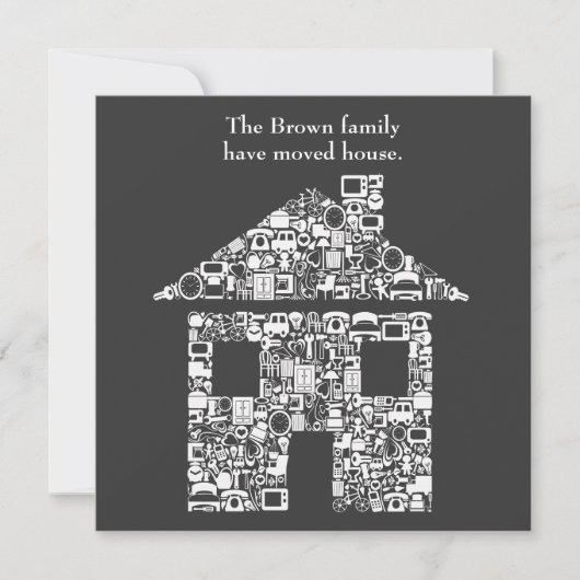 Wijziging van Nieuw Adres Huis Woonadres Aankondig Aankondiging (Voorkant)