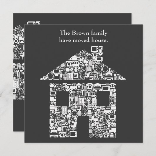 Wijziging van Nieuw Adres Woonhuis Aankondiging (Voorkant / Achterkant)