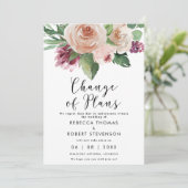 wijziging van plan boho floals bruiloft uitnodigin kaart (Staand voorkant)