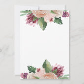 wijziging van plan boho floals bruiloft uitnodigin kaart (Achterkant)