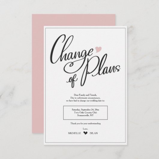 Wijziging van Plannen Aankondigingskaart Kaart (Voorkant / Achterkant)