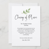 Wijziging van plannen Business Personal Event COVI Kaart (Voorkant)