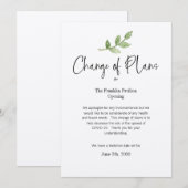 Wijziging van plannen Business Personal Event COVI Kaart (Voorkant / Achterkant)