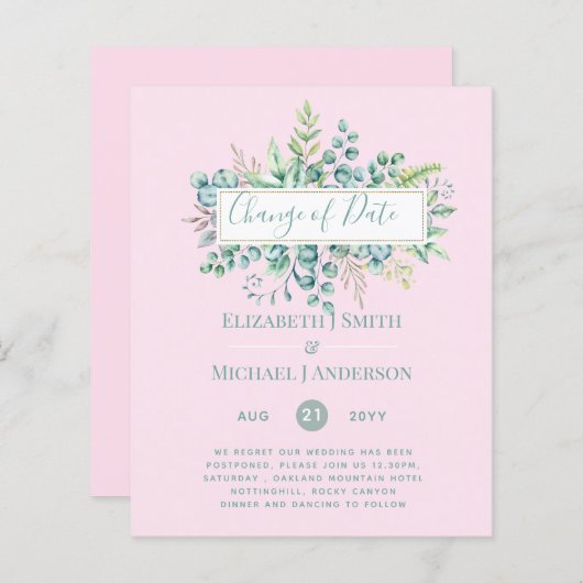 Wijziging van plannen Datum Greenery Eucalyptus Ev (Voorkant / Achterkant)