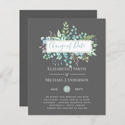 Wijziging van plannen Datum Greenery Eucalyptus Ev (Voorkant / Achterkant)