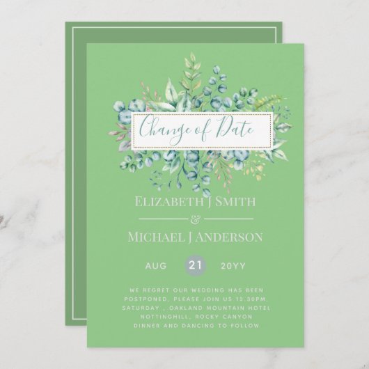 Wijziging van plannen Datum Greenery Eucalyptus Ev (Voorkant / Achterkant)