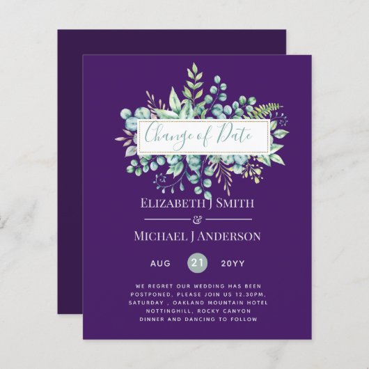 Wijziging van plannen Datum Greenery Eucalyptus Ev (Voorkant / Achterkant)