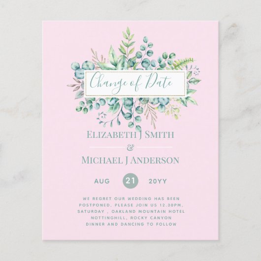 Wijziging van plannen Datum Groene decoratie Eucal (Voorkant)