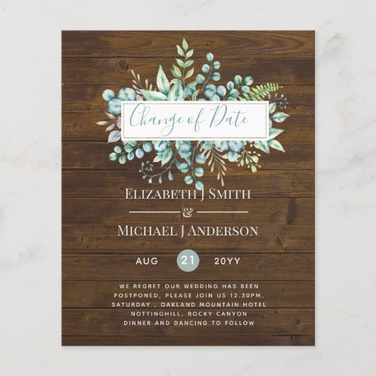 Wijziging van plannen Datum Groene decoratie Eucal (Voorkant)