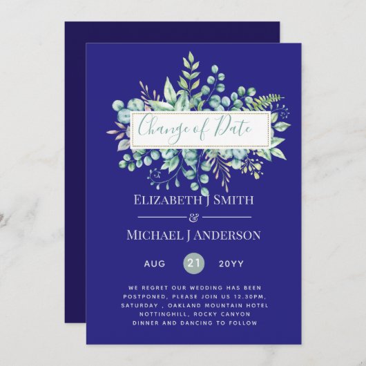 Wijziging van plannen Datum Groene decoratie Eucal (Voorkant / Achterkant)