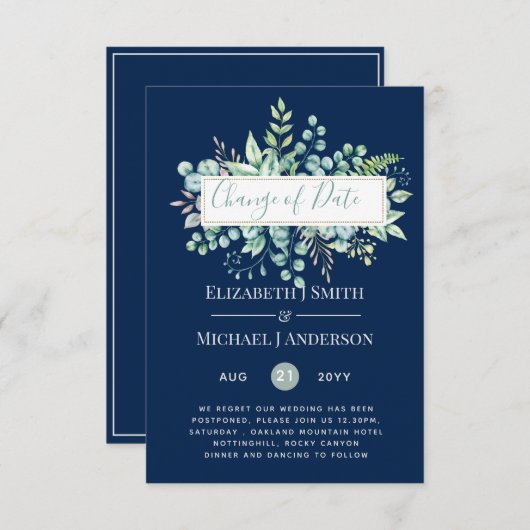 Wijziging van plannen Datum Groene decoratie Eucal (Voorkant / Achterkant)