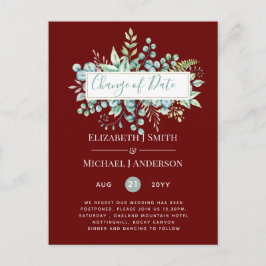 Wijziging van plannen Datum Groene decoratie Eucal Briefkaart