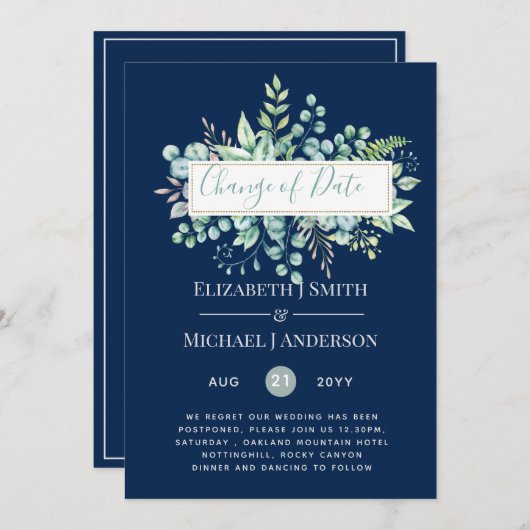 Wijziging van plannen Datum Groene planten Eucalyp (Voorkant / Achterkant)