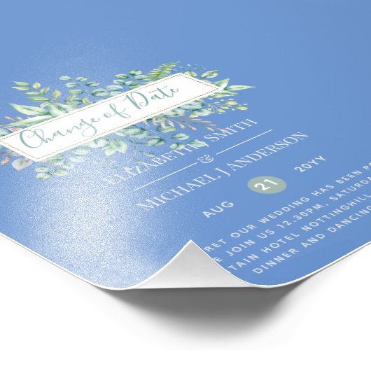 Wijziging van plannen Datum Groene planten Eucalyp Foto Afdruk (Hoek)