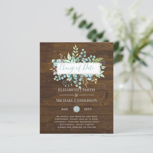 Wijziging van plannen Datum Rustic Wood Greenery E (Staand voorkant)