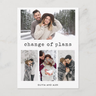 Wijziging van plannen   Eenvoudige tekst voor schr Briefkaart