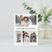Wijziging van plannen | Eenvoudige tekst voor schr Briefkaart (Staand voorkant)