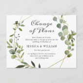 Wijziging van plannen Elegant Eucalyptus Wedding Briefkaart (Voorkant)