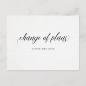 Wijziging van plannen | Elegant Typografie Briefkaart (Voorkant)