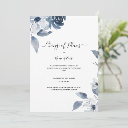 Wijziging van plannen, eventuele annulering van ev kaart (Staand voorkant)