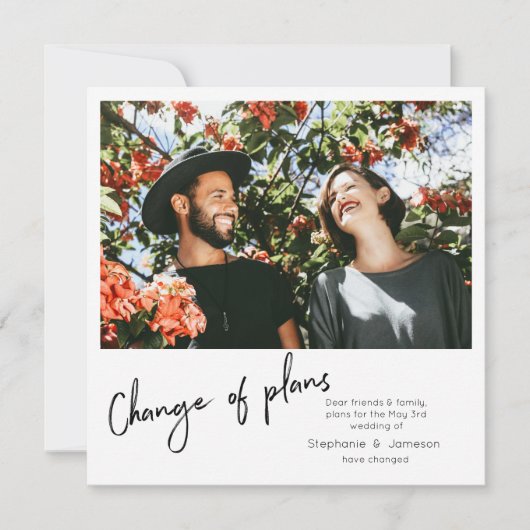 Wijziging van Plannen Instant Foto & Typografie Kaart (Voorkant)