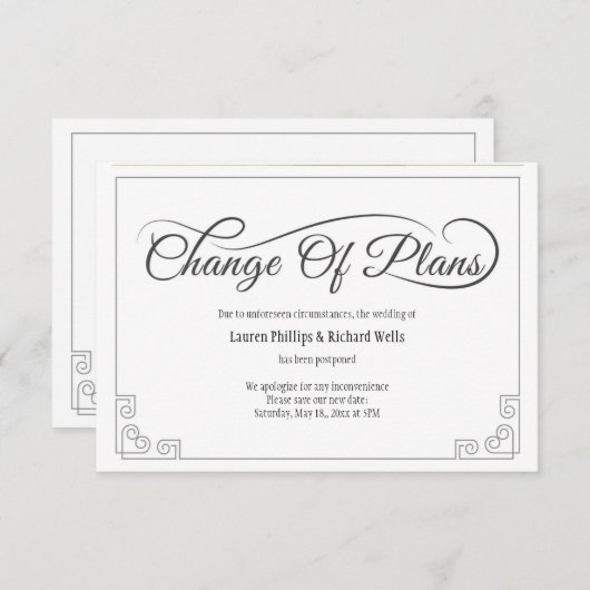 Wijziging van plannen kaart (Voorkant / Achterkant)