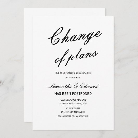 Wijziging van Plannen Kaart (Voorkant / Achterkant)