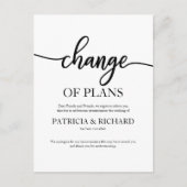 Wijziging van plannen met uitgestelde opzegging va briefkaart (Voorkant)