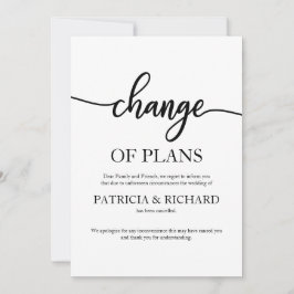 Wijziging van plannen met uitgestelde opzegging va kaart