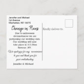 wijziging van plannen,modern handschrift schrift,h aankondigingskaart (Achterkant)