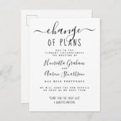 Wijziging van plannen Nieuwe datum bekendmaking Uitnodiging Briefkaart (Voorkant / Achterkant)