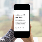 Wijziging van plannen Nieuwe versie van het huweli Aankondiging