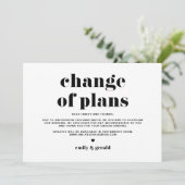 Wijziging van plannen Retro Bold Typography Postpo Kaart (Staand voorkant)